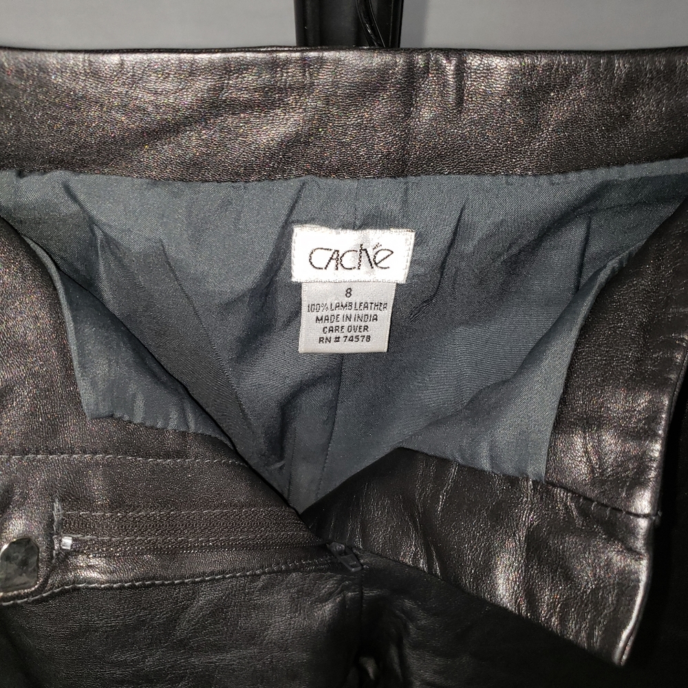 Cache Metallic Leather Pants - image 3